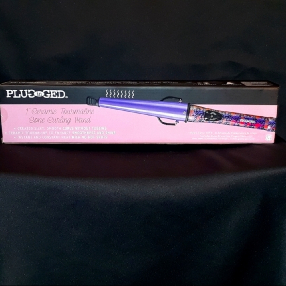 Plugged In 1" Ceramic Tourmaline Cone Curling Wand